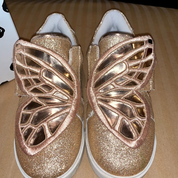 Sophia Webster Mini BiBi Low Top Sneakers/Trainers in Gold Glitter Sz 33 - Picture 3 of 10